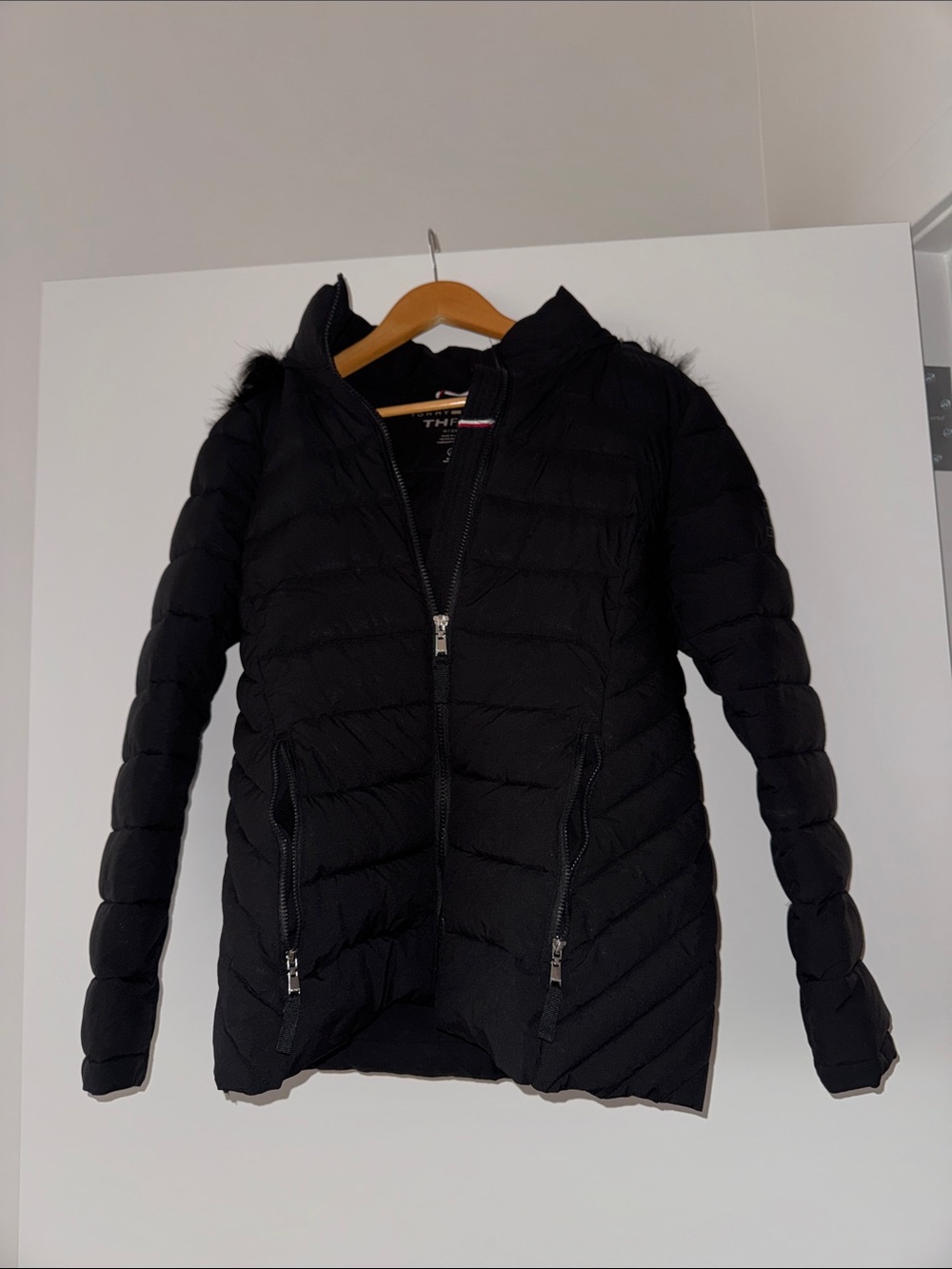 Black Quilted Puffer Jacket with Hood - Tommy Hilfiger